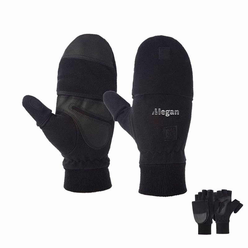 Winter Warm Half Finger Flip Anti Slip Fleece Gloves