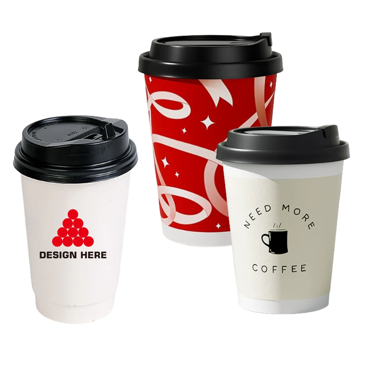 16oz Double-Walled Paper Coffee Cups With Lid 1