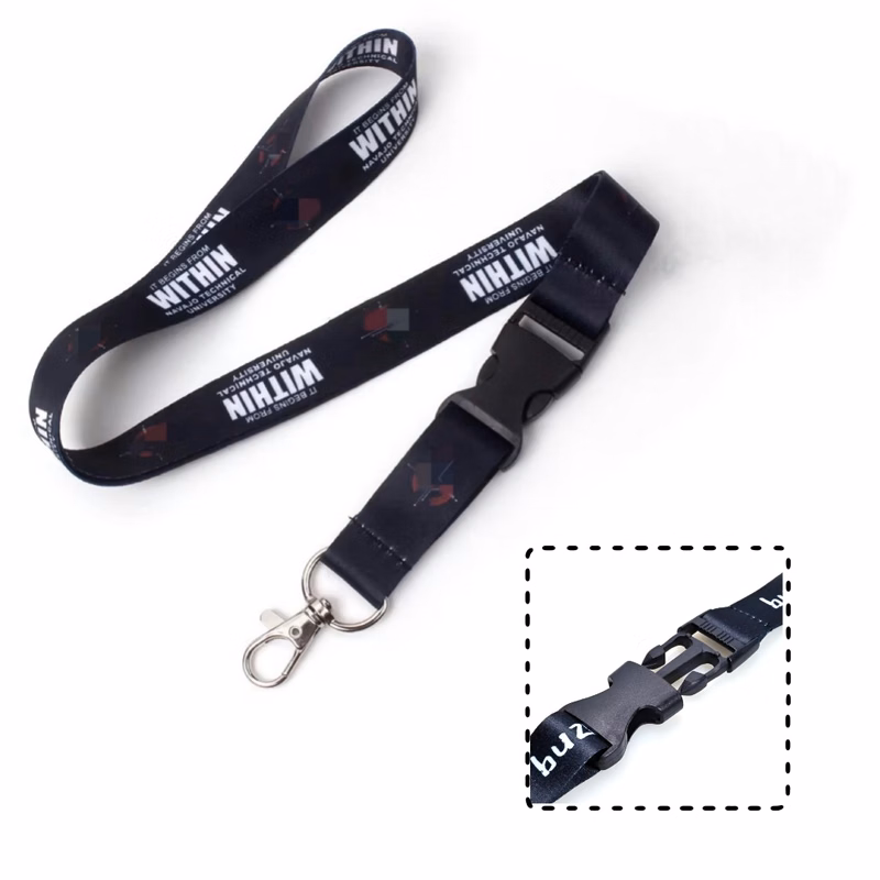 MOQ 10 pcs 1" Wide Detachable Keychain Lanyard