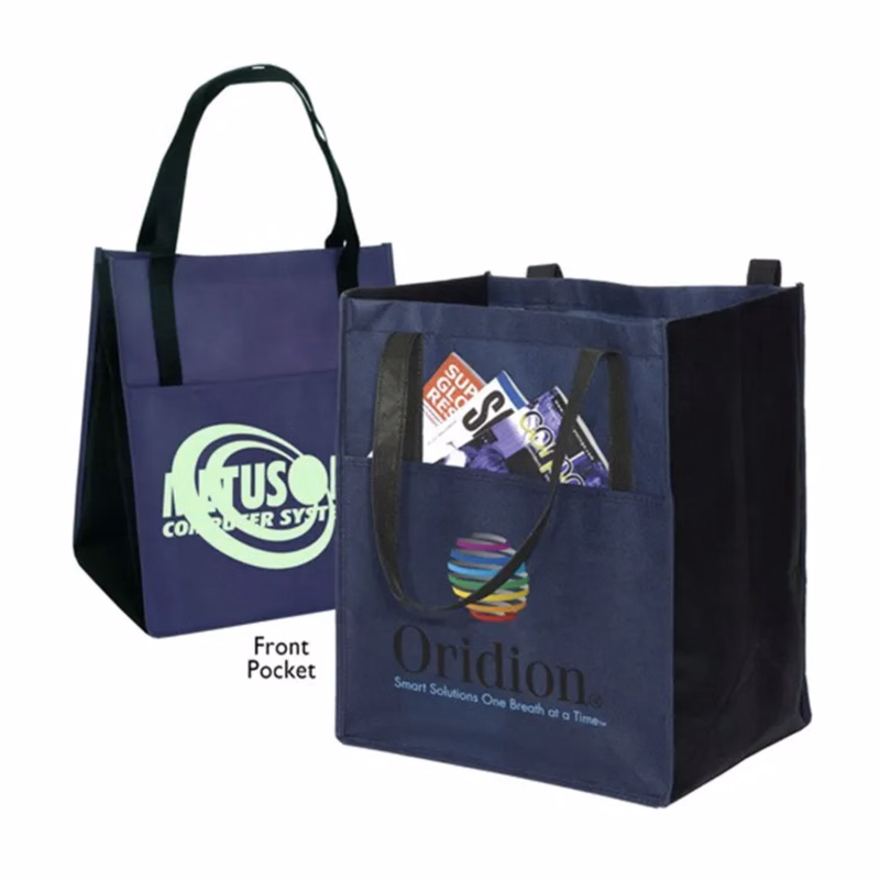 Non Woven Grocery Bag With Front Pocket