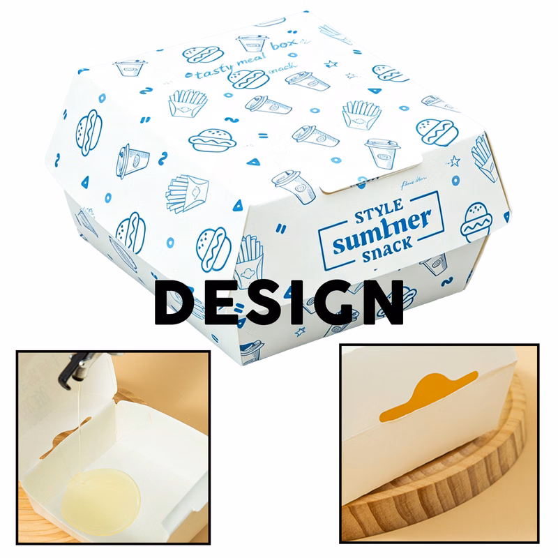 Custom Printed Paper Takeout Hamburger Box