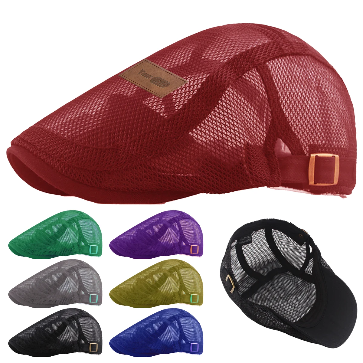 Cotton-Polyester Lightweight Mesh Beret-Style Caps For Ultimate Breathability 1