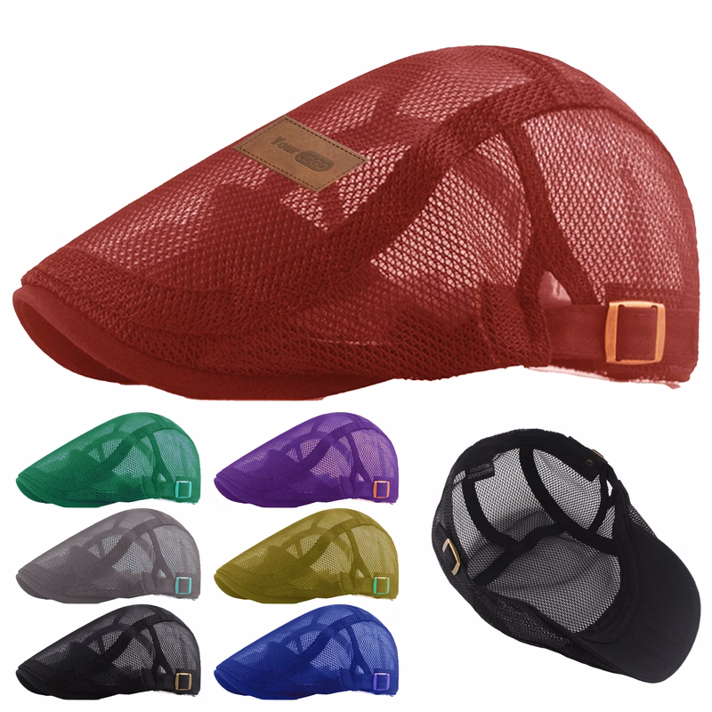 Cotton-Polyester Lightweight Mesh Beret-Style Caps For Ultimate Breathability