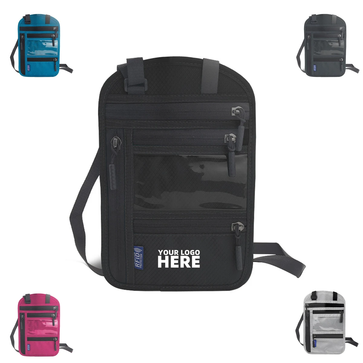 Neck Pouch Passport Holder w/RFID 1