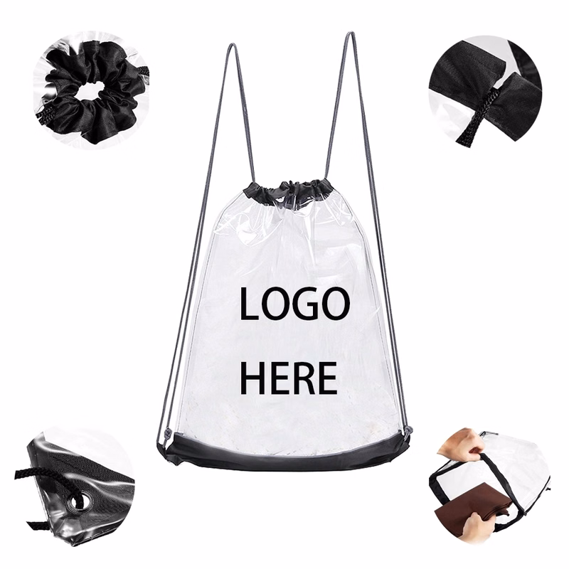 Promotional Clear Plastic Drawstring Bag