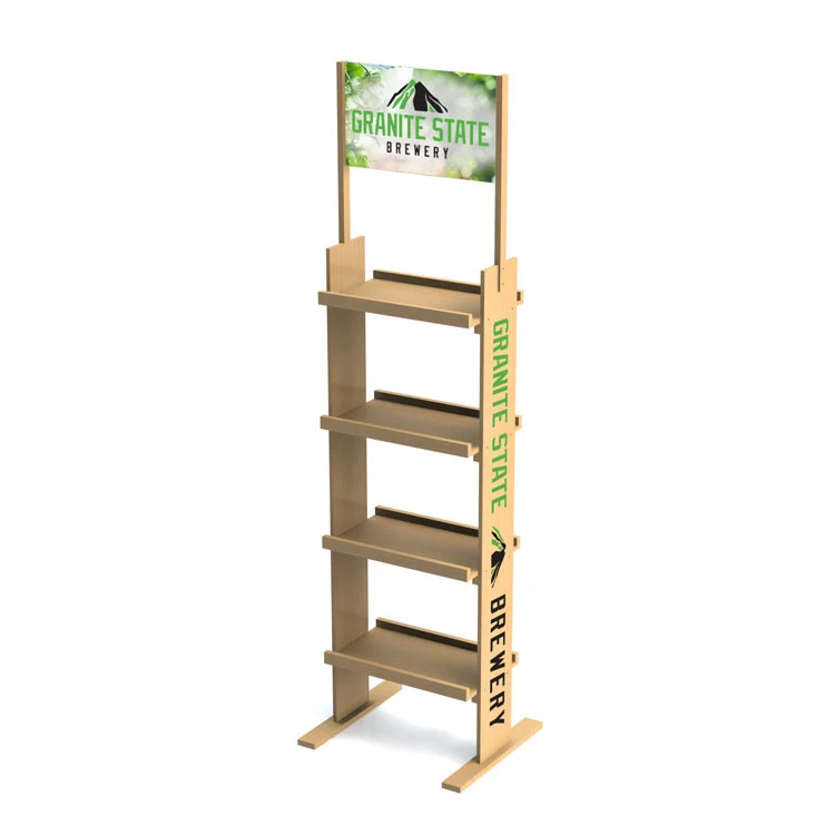 4 Shelf Retail Display with Header 1