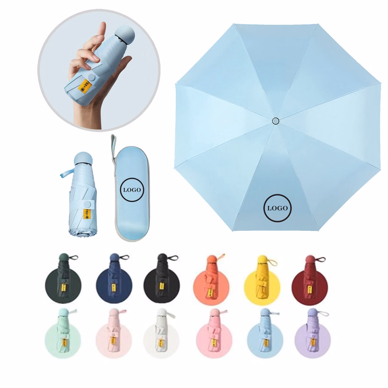 Small Mini capsule Umbrella with Case