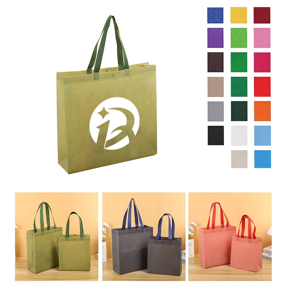 Customized Snap Button Closure Nonwoven Tote Bags 1