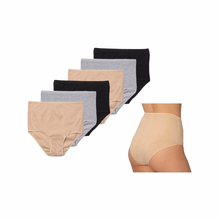 Women's Hi-Cut Briefs - Classic Colors Size 5-7 Cotton/Spandex