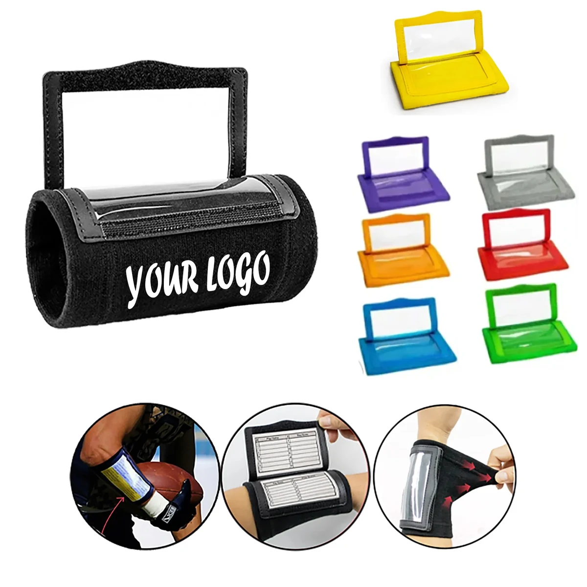 Football Wristband Playbook With Clear Window 1