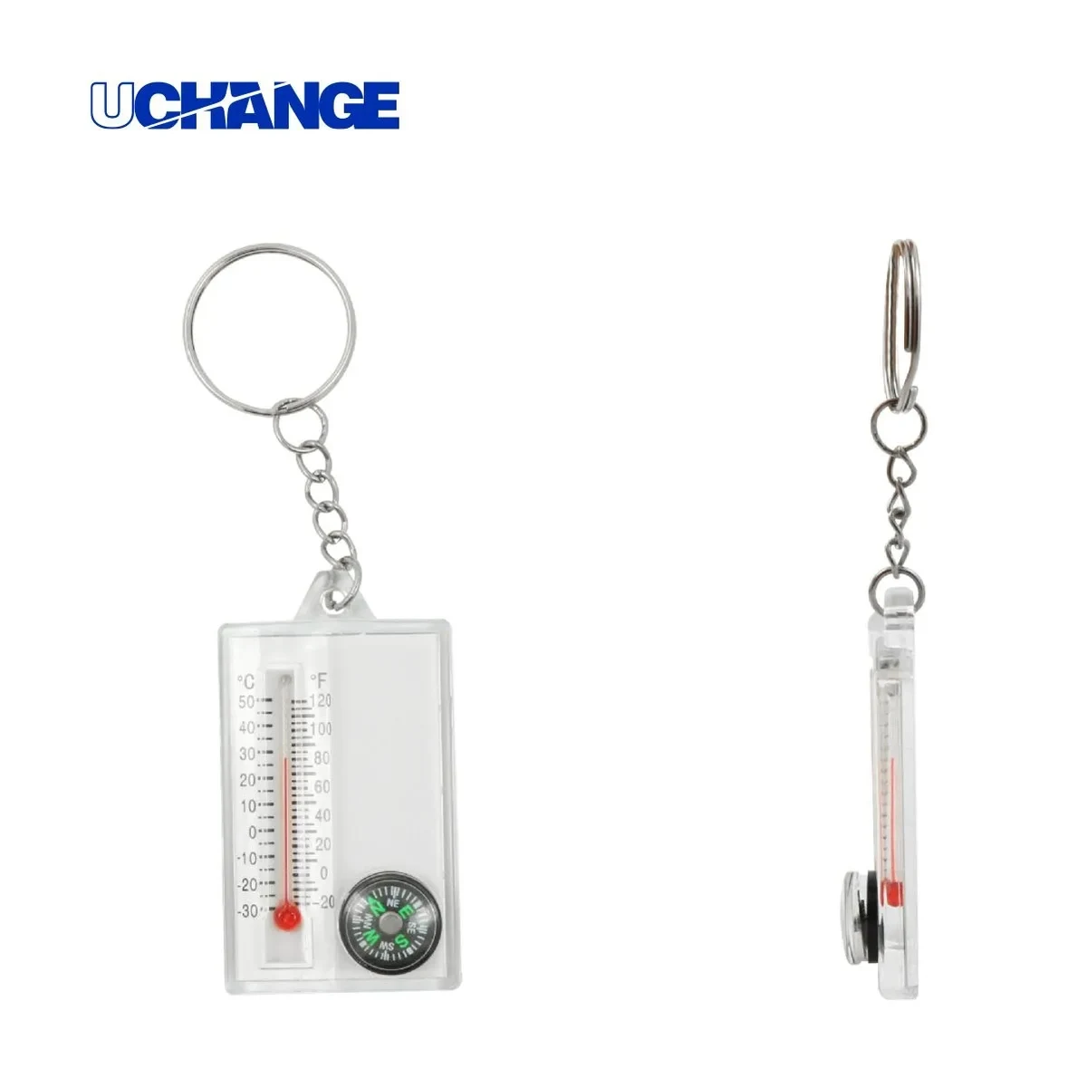 ABS Compass Thermometer Keychain 1