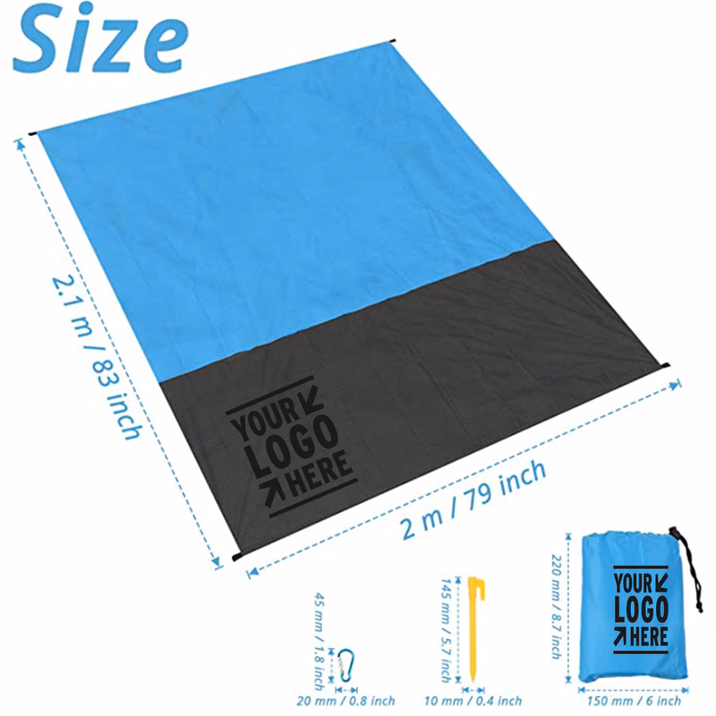 79 x 83 Inches Blue Oversized Lightweight Beach Mat