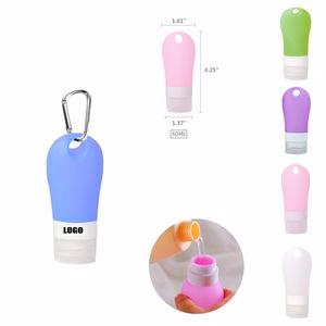 60ml Silicone Travel Bottle With Carabiner And Flip Up Lid