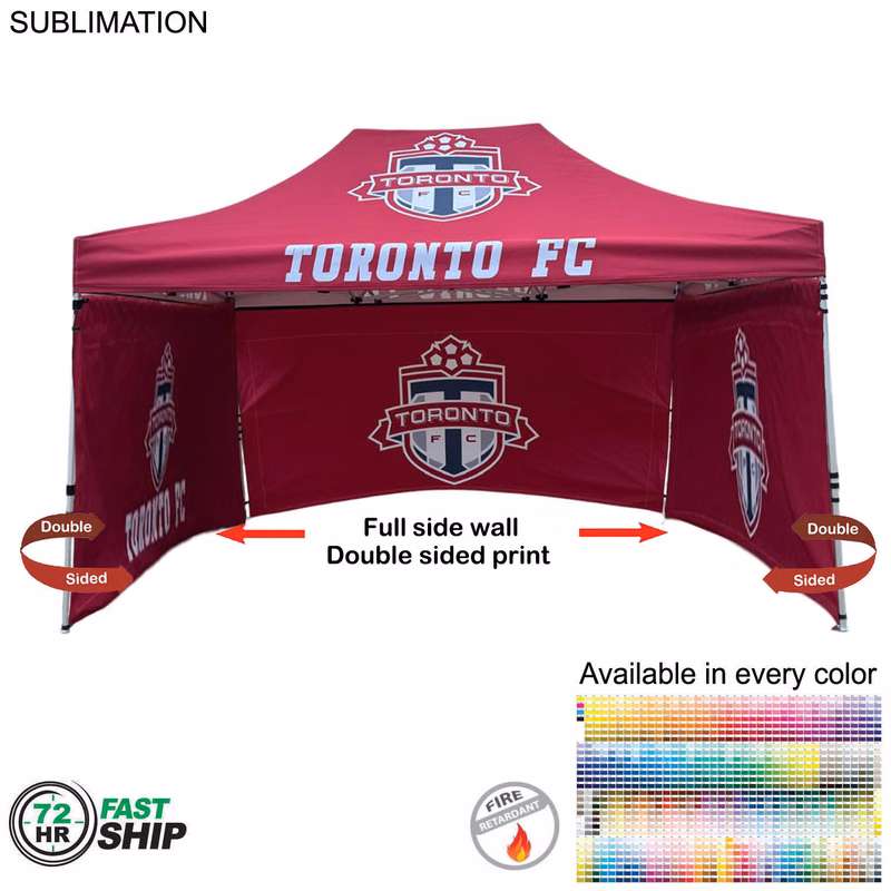 72Hr Fast Ship - Full Side Wall for 10x15 Tent Kit, Sublimated, Double Sided Print