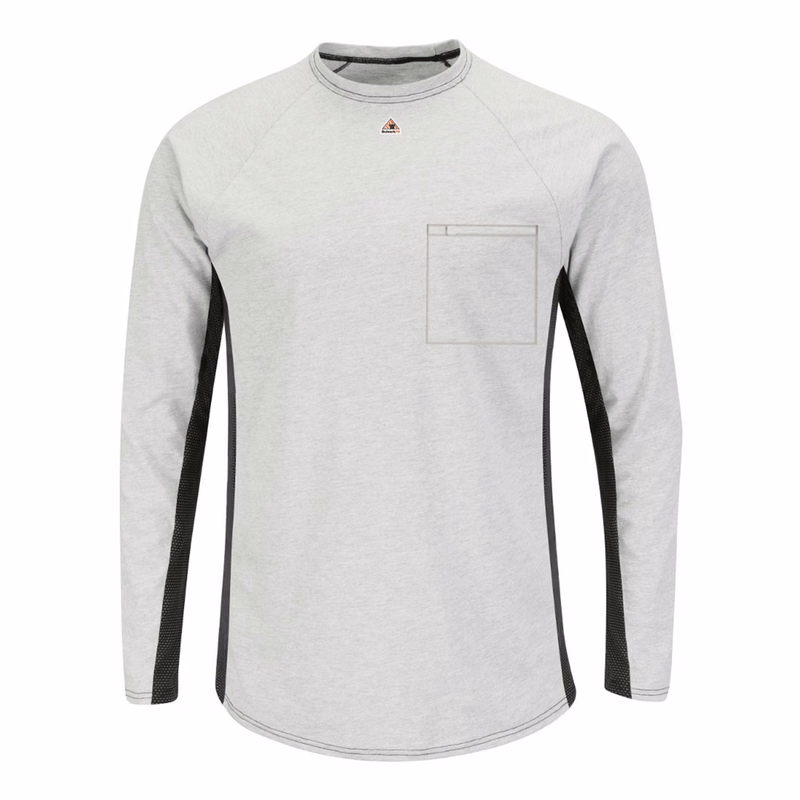 Men's Long Sleeve FR Two-Tone Base Layer with Concealed Chest Pocket - EXCEL FR - MPS8