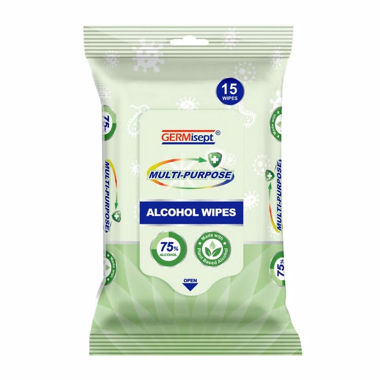 Multipurpose 75% Alcohol Wipes 15-Count