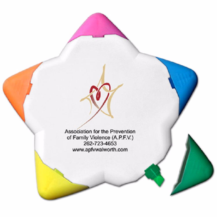Star Lighter-Star shaped highlighter. 5 highlighters in 1 - Full Color Decal