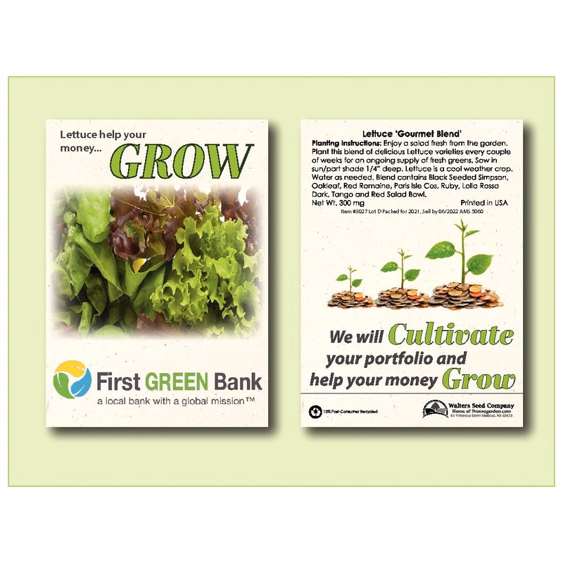 Lettuce 'Gourmet Blend' Seed Packet - Size 3.25" x 4.5"