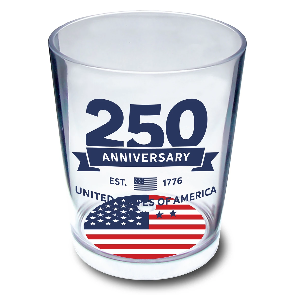 12oz Themed Rocks Cup with American Flag Base 1