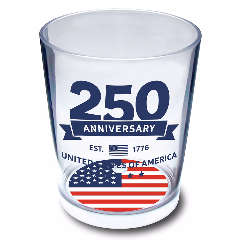 12oz Themed Rocks Cup with American Flag Base