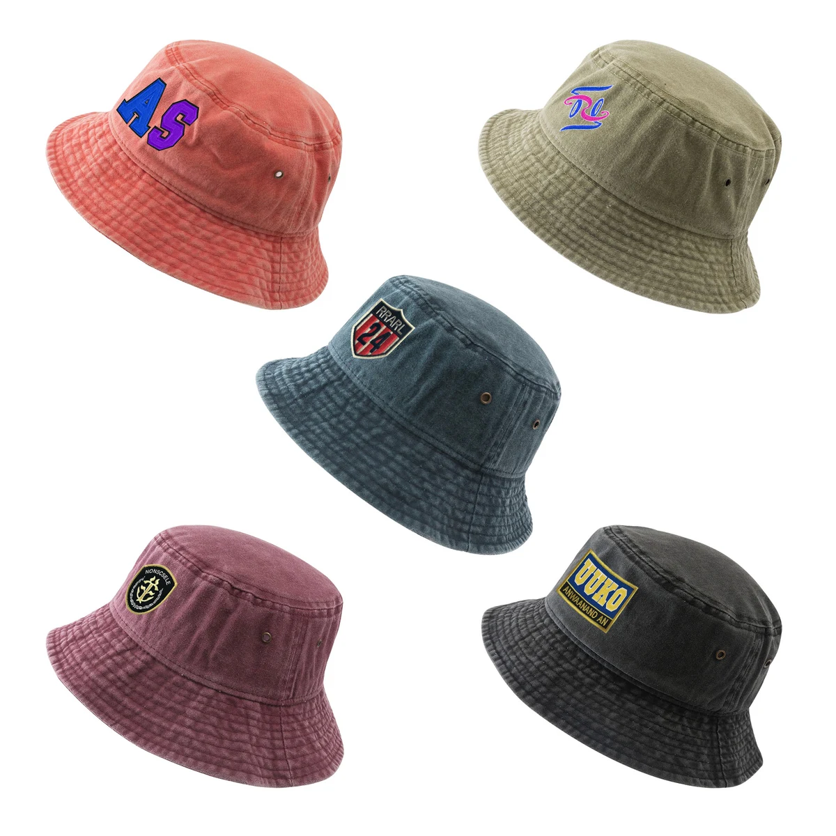 Washed Pigment Dyed Cotton Bucket Hat 1