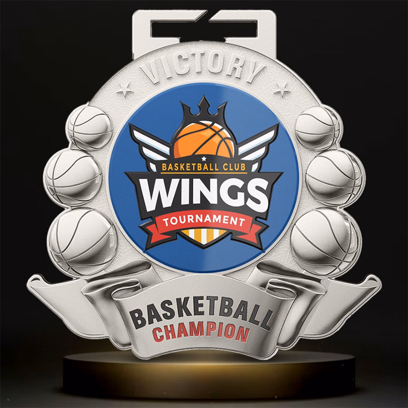 2" UV Printed Basketball Medals