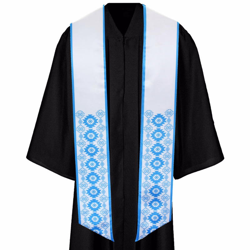 Aztec Graduation Sash - Light Blue