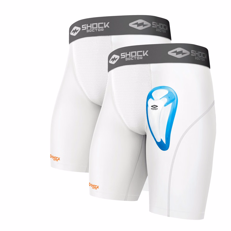 2pk Core Compression Short w/BioFlex Cup Wht