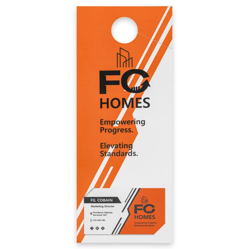10.5" X 4.25" Door Hanger With Slits For Business Card 1