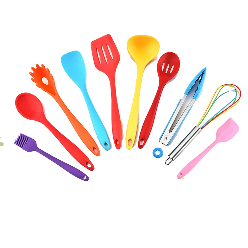 10-Piece Sets Rainbow Color Silicone Kitchenware Cooking Ute 1