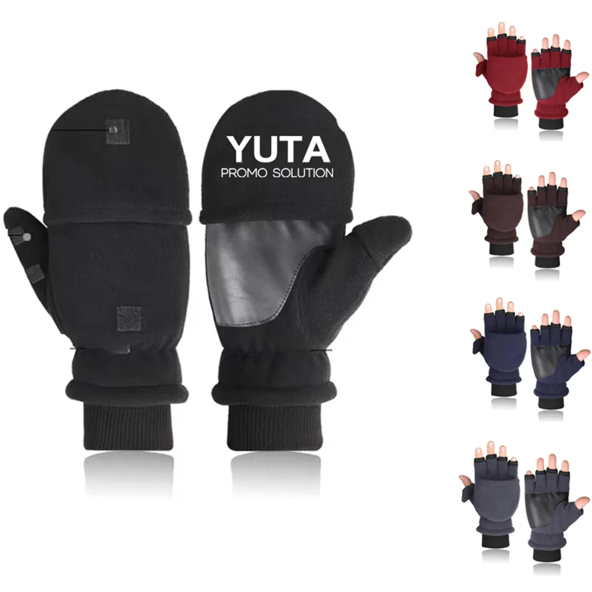 Convertible Flip Top Mittens Fingerless Thermal Gloves 1