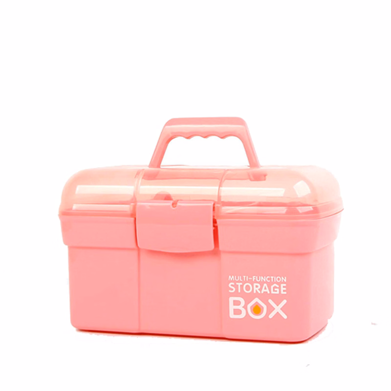 11" Plastic Storage Box with Removable Tray