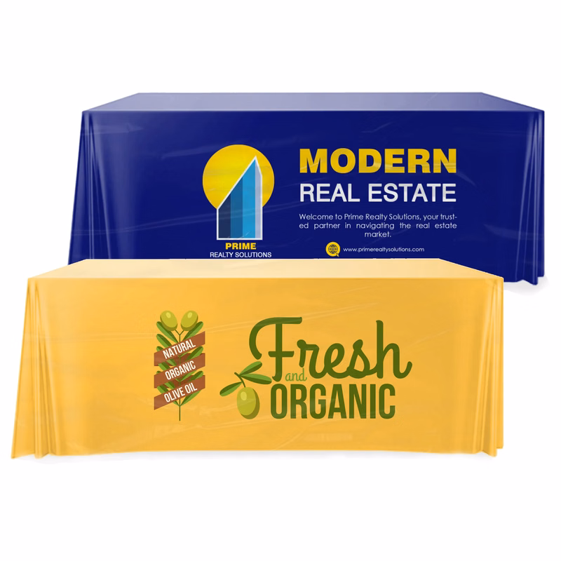 6' Custom Plastic Disposable Table Cover - Full Color
