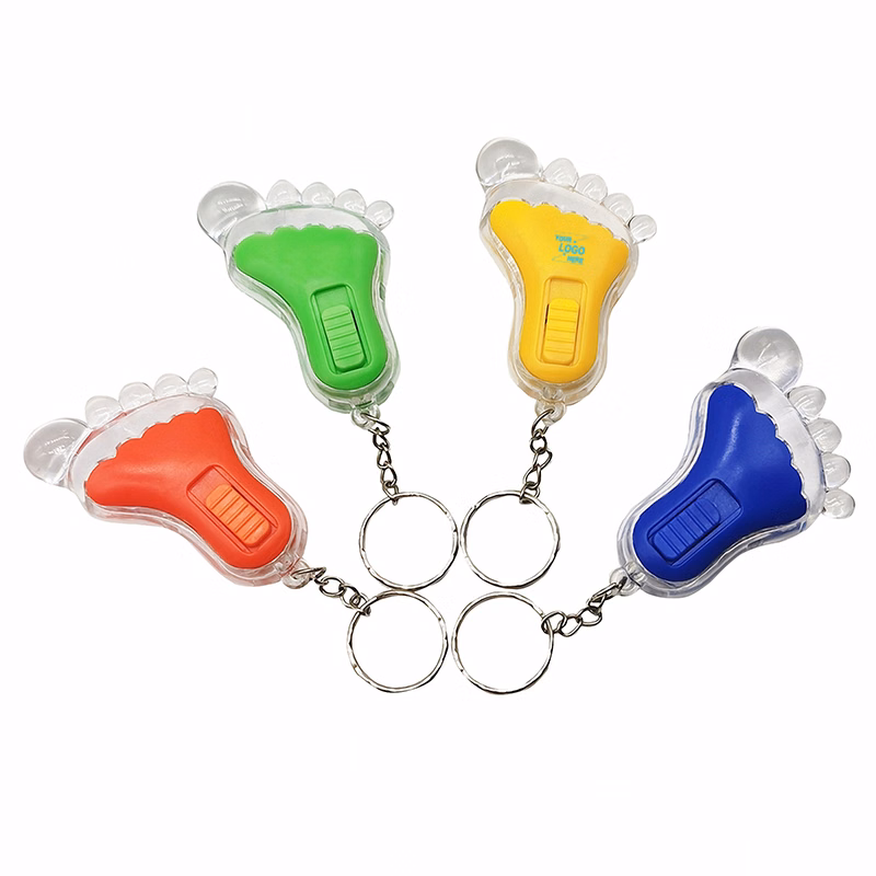 Foot Shaped Solar LED Keychain Flashlight