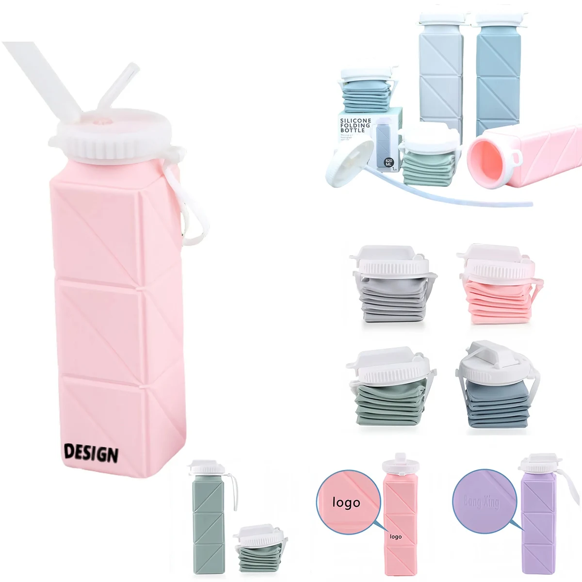 Premium Collapsible Silicone Water Bottle For Outdoor Sports 1