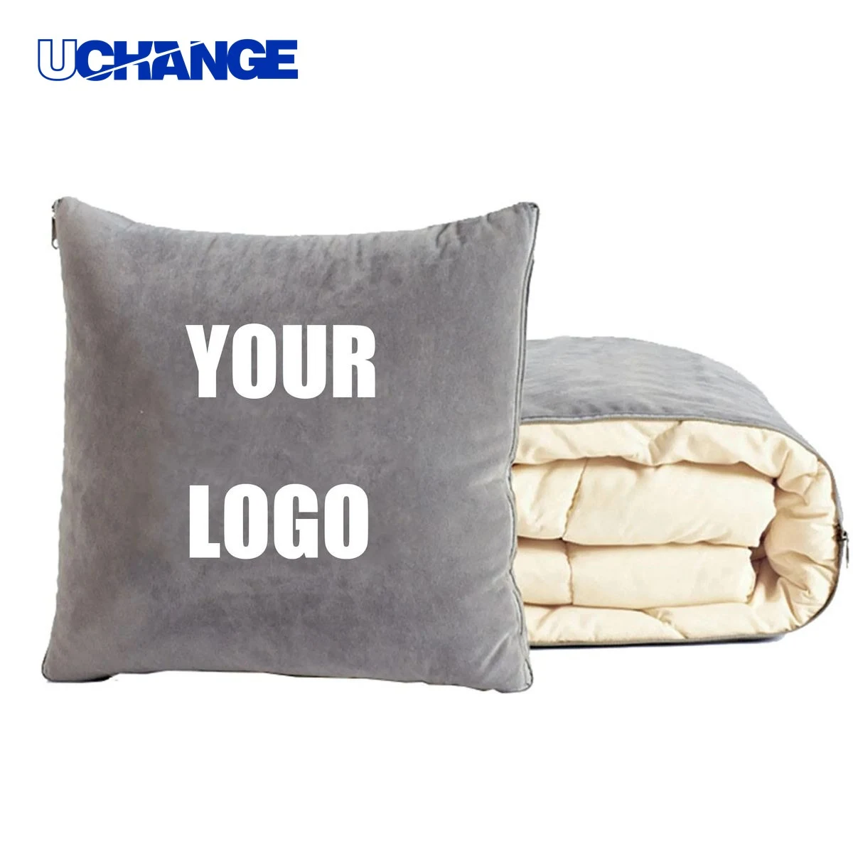 Foldable Two in One Throw Pillow Blanket for Travel 1
