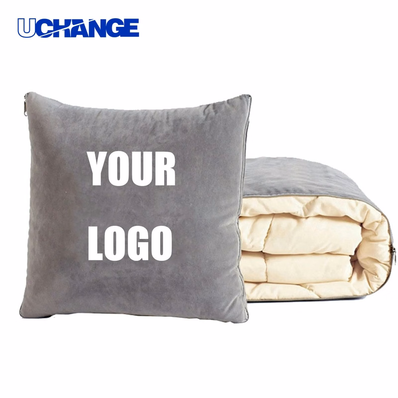 Foldable Two in One Throw Pillow Blanket for Travel