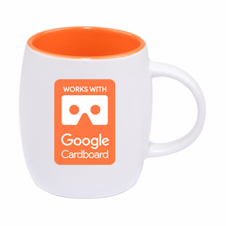 14 oz Vero Mug Orange Gloss In - Silk White Out