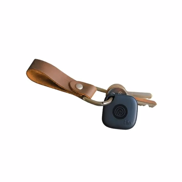 New Tile Mate with Full Grain Leather Key Fob