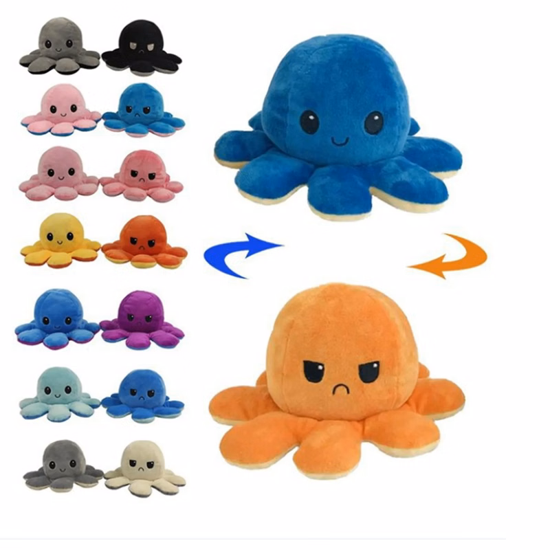 Cute Double-Sided Flipped Octopus Plush Toy