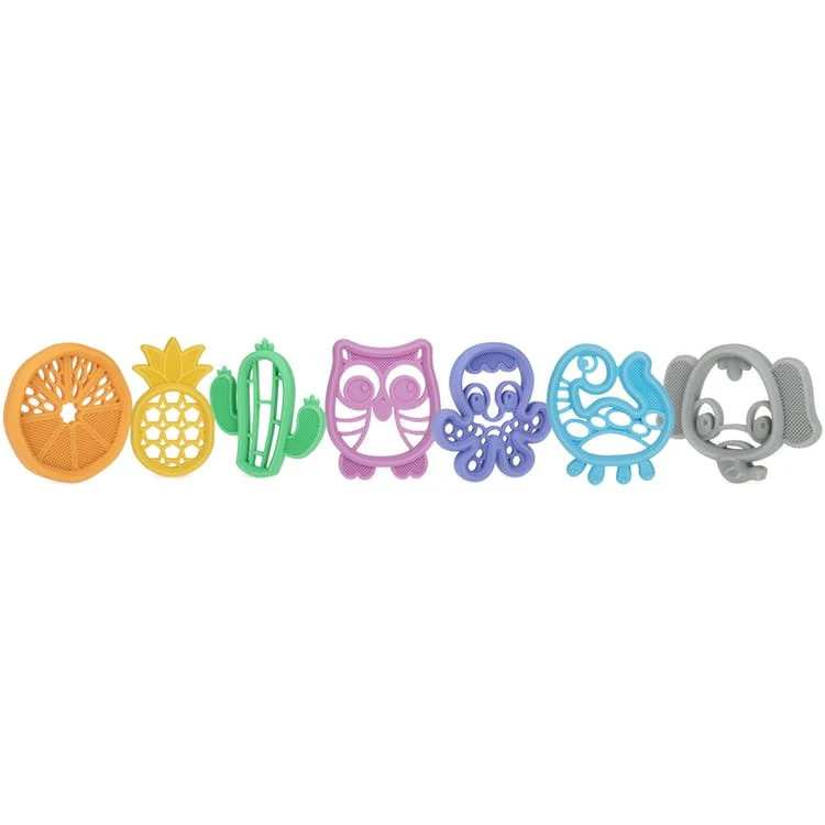 Nuby Silicone Teethers with Massaging Bristles - 3M+ Assorted Designs 1