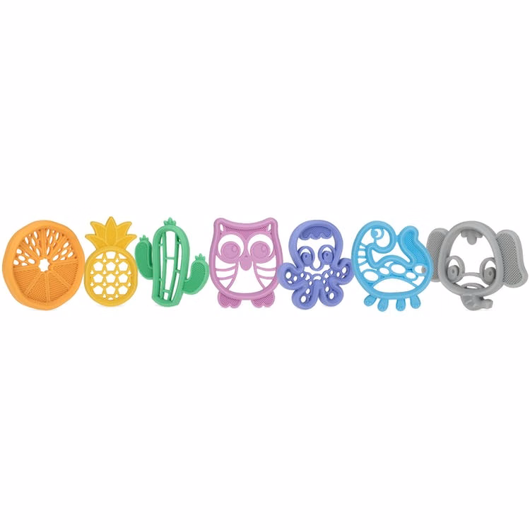 Nuby Silicone Teethers with Massaging Bristles - 3M+ Assorted Designs