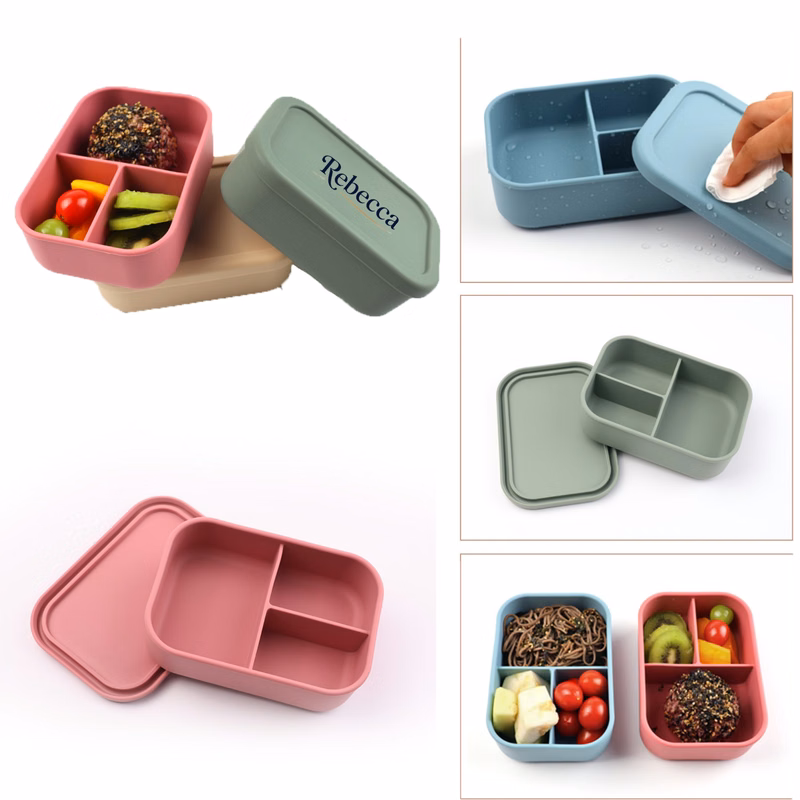 Customized silicone compartment lunch box