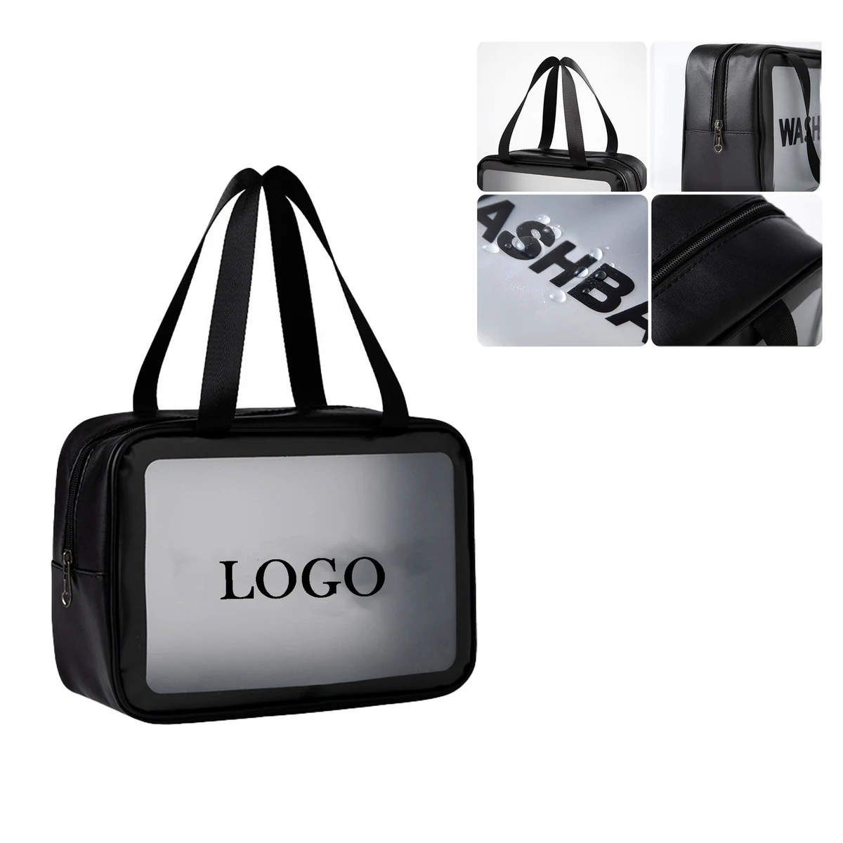 Matte Translucent Toiletry Bag With Handy Handle 1