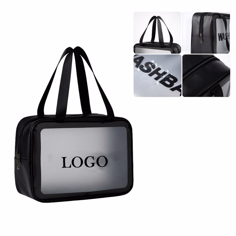 Matte Translucent Toiletry Bag With Handy Handle