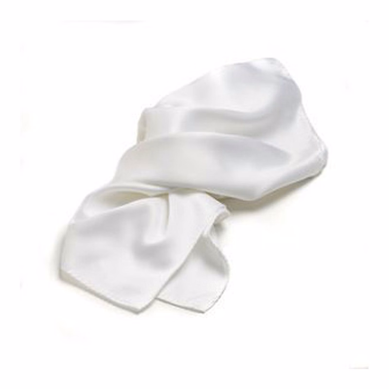 CLOSEOUT - White Solid Color 30" x 30" Silk Scarves