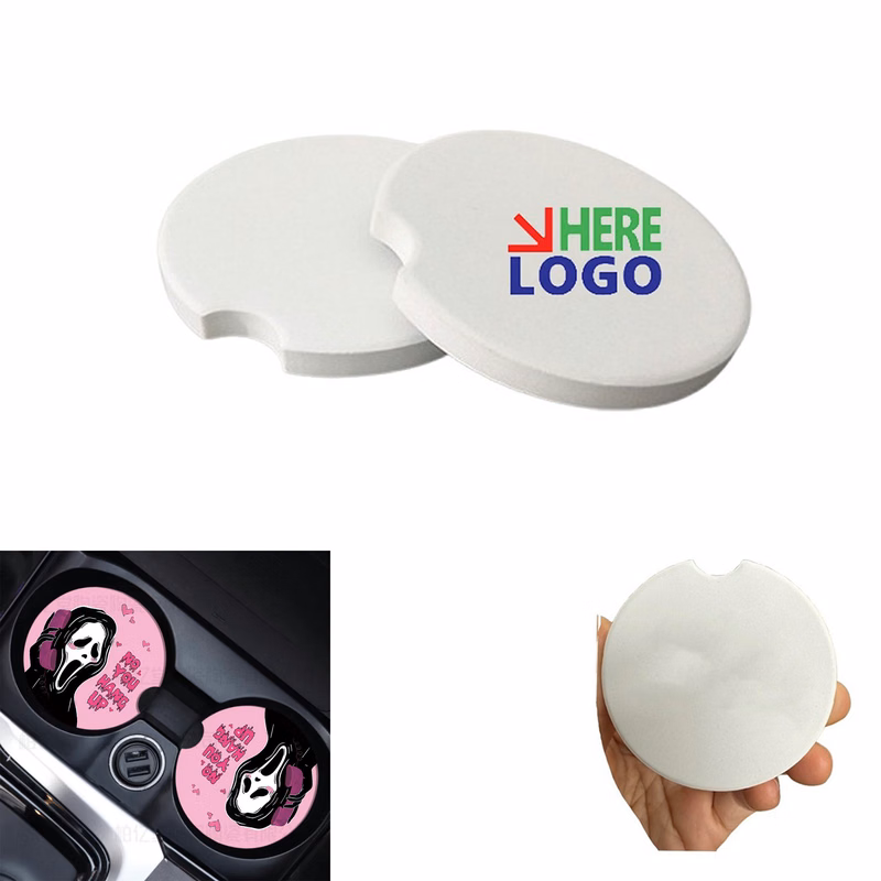 MOQ50 Absorbent Ceramic Car Coaster