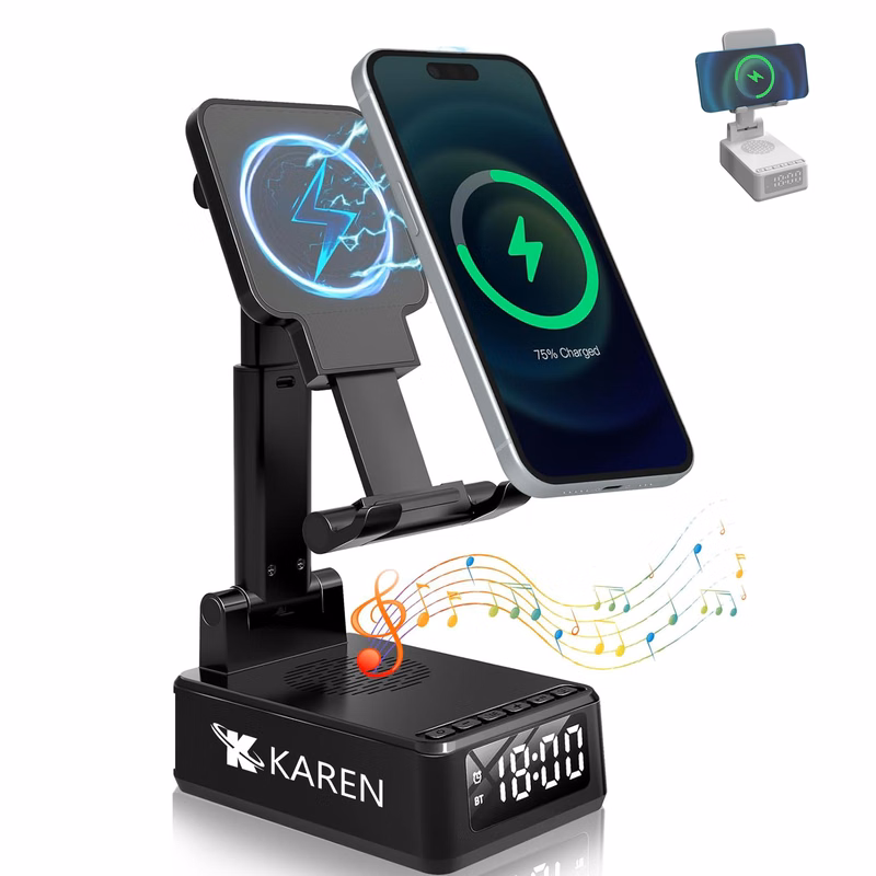Cell Phone Stand with Wireless Bluetooth Speaker