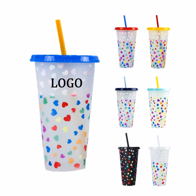 27 Oz. Color Changing Cups w/Straw