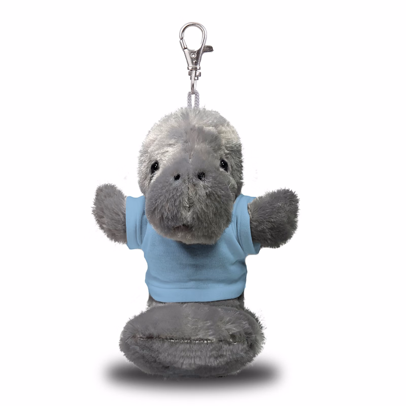 Plush Manatee Keychain with T-Shirt